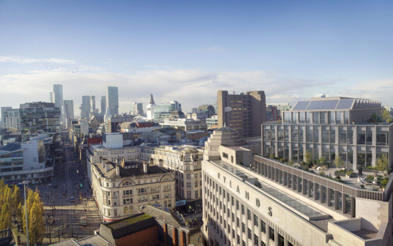 Rylands AERIAL SHOT FROM TIB STREET